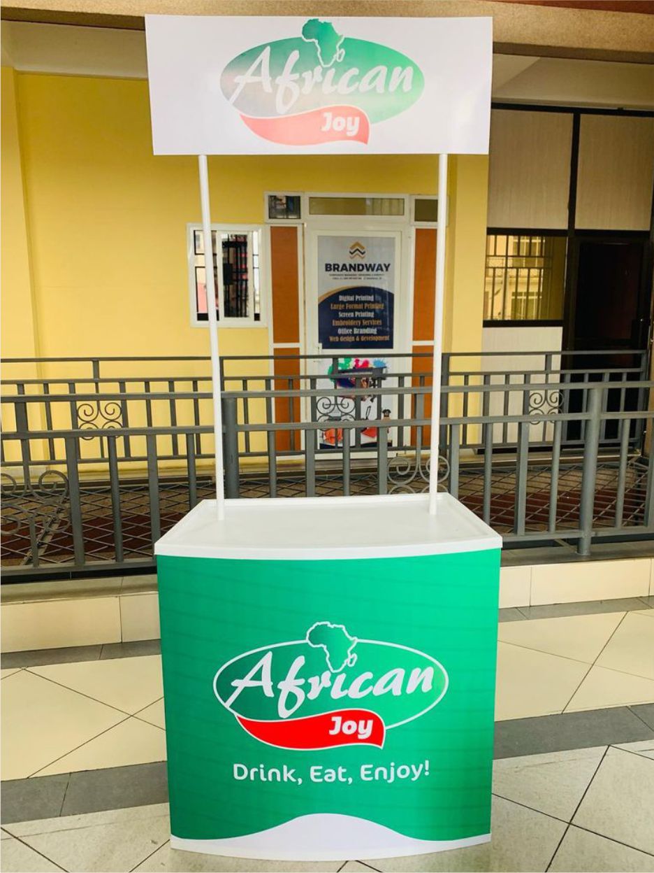 custom branded promotional counter table printing in lagos nigeria